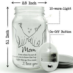 C'est un rappel que je t'aime - Lampe de pot Mason personnalisée pour la famille - Cadeau pour maman, grand-mère