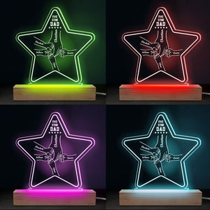 Père de cinq étoiles - Lampe LED 3D personnalisée en forme d'étoile - Cadeau d'anniversaire et de fête des pères pour papa