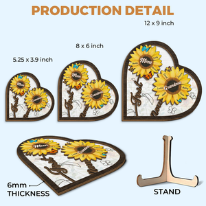 Première mère, maintenant grand-mère - Plaque en bois personnalisée à 2 couches avec support pour la famille - Cadeau de pendaison de crémaillère pour maman et grand-mère