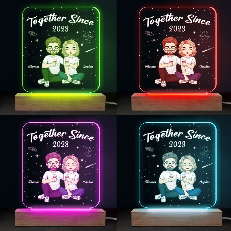My Favorite Place Is Next To You - Couple Personalized Custom Shaped 3D LED Light - Gift For Husband Wife, Anniversary