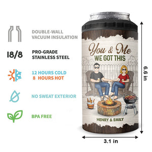 Mari et femme, amis de beuverie pour la vie - Gobelet isotherme 4 en 1 personnalisé pour le camping - Cadeau pour mari et femme, amateurs de camping