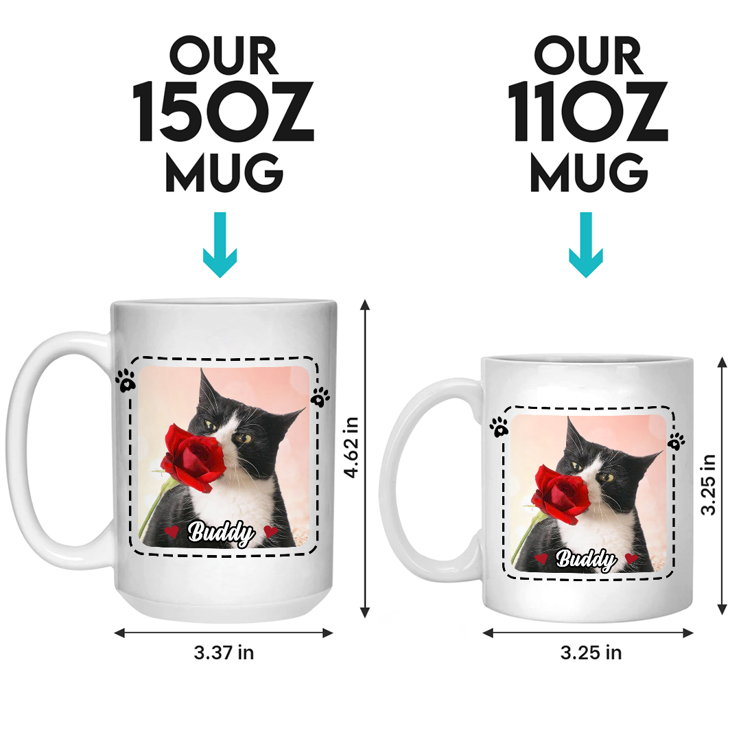 Mug personnalisé avec photo « Mes animaux sont ma Saint-Valentin » - Tasse personnalisée pour chien et chat - Cadeau de Saint-Valentin pour les propriétaires et les amoureux des animaux