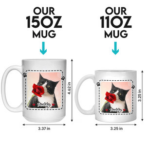 Mug personnalisé avec photo « Mes animaux sont ma Saint-Valentin » - Tasse personnalisée pour chien et chat - Cadeau de Saint-Valentin pour les propriétaires et les amoureux des animaux