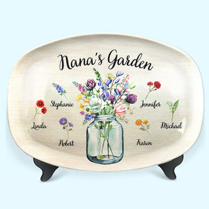 My Grandma's Garden - Family Personalized Custom Platter - Birthday Gift For Grandma