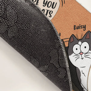 J'espère que vous aimez les chats, nous régnons sur la maison - Tapis décoratif personnalisé pour chat - Cadeau pour les propriétaires d'animaux et les amoureux des animaux