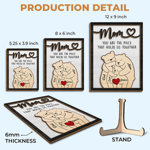 You Are The Special Piece Of Our Family - Family Personalized Custom 2-Layered Wooden Plaque With Stand - Mother's Day, House Warming Gift For Mom, Grandma