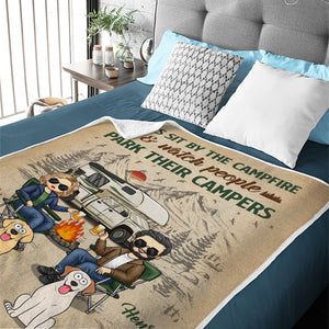 Regardons les gens garer leurs camping-cars - Couverture de camping personnalisée - Cadeau pour les amateurs de camping, les propriétaires d'animaux de compagnie, les amoureux des animaux