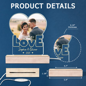 Photo personnalisée « Tu es mon destin » – Lampe LED 3D personnalisée pour couple – Cadeau pour mari et femme, anniversaire
