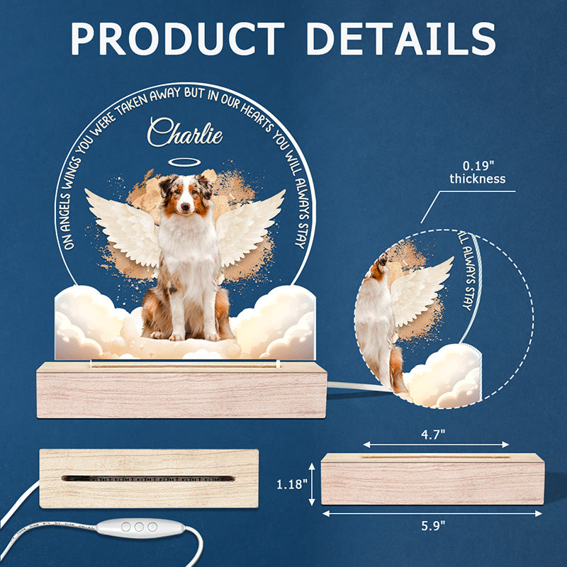 Photo personnalisée « Pour toujours dans mon cœur » – Lampe LED 3D personnalisée en forme de mémorial – Cadeau de condoléances pour les propriétaires et les amoureux des animaux