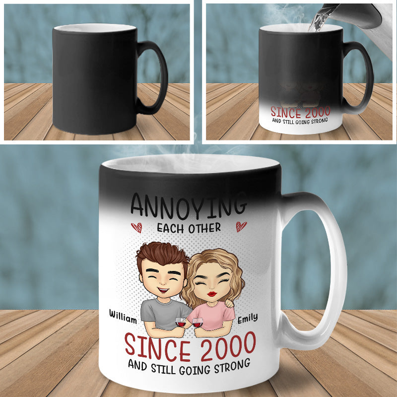 J'aurais aimé te trouver plus tôt - Tasse personnalisée à changement de couleur pour couple - Cadeau pour mari et femme, anniversaire