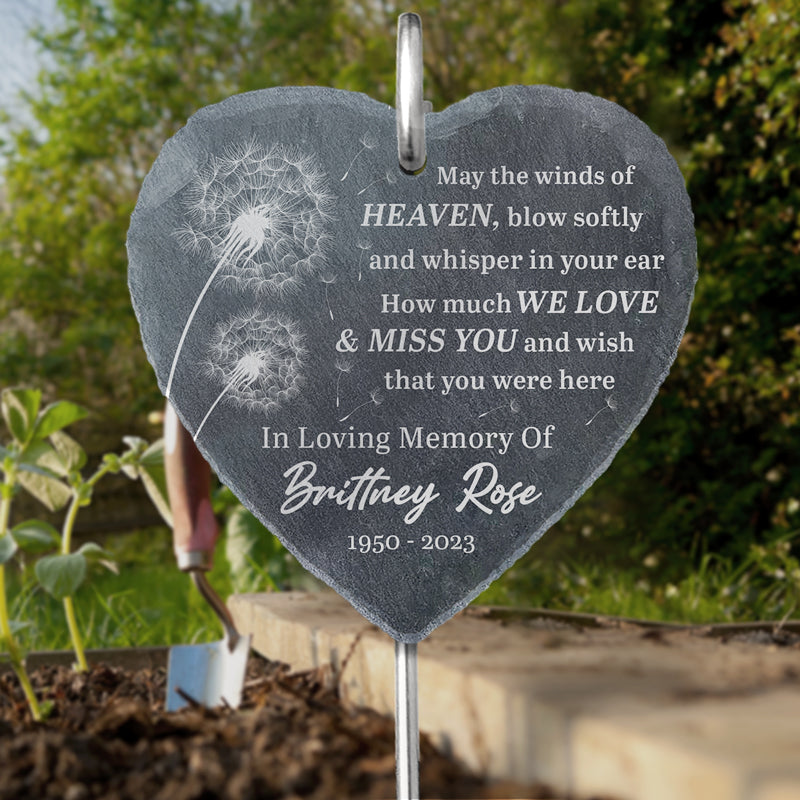 Votre vie est une bénédiction - Ardoise et crochet de jardin commémoratif personnalisés - Cadeau de condoléances pour les membres de la famille