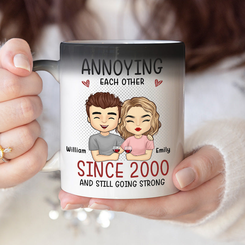 J'aurais aimé te trouver plus tôt - Tasse personnalisée à changement de couleur pour couple - Cadeau pour mari et femme, anniversaire