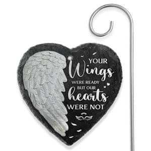 Not Ready To Let You Leave - Memorial Garden Slate & Hook - Sympathy Gift For Family Members