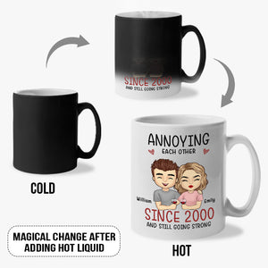 J'aurais aimé te trouver plus tôt - Tasse personnalisée à changement de couleur pour couple - Cadeau pour mari et femme, anniversaire