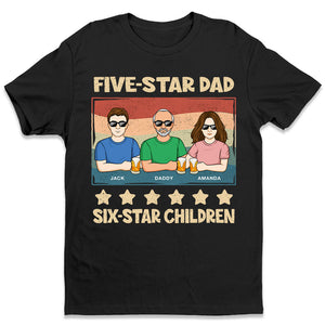 T-shirt, sweat à capuche et sweat-shirt unisexe personnalisé pour papa cinq étoiles – Cadeau pour papa