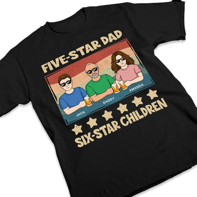 T-shirt, sweat à capuche et sweat-shirt unisexe personnalisé pour papa cinq étoiles – Cadeau pour papa