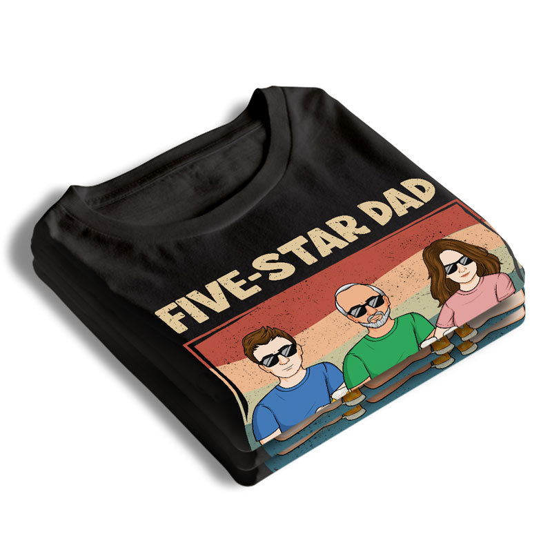 T-shirt, sweat à capuche et sweat-shirt unisexe personnalisé pour papa cinq étoiles – Cadeau pour papa