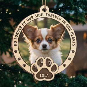 Photo personnalisée « Jusqu'au jour où nous nous reverrons sur le pont arc-en-ciel » - Ornement commémoratif personnalisé - Forme en bois personnalisée - Cadeau de Noël, cadeau de condoléances pour les propriétaires d'animaux et les amoureux des animaux