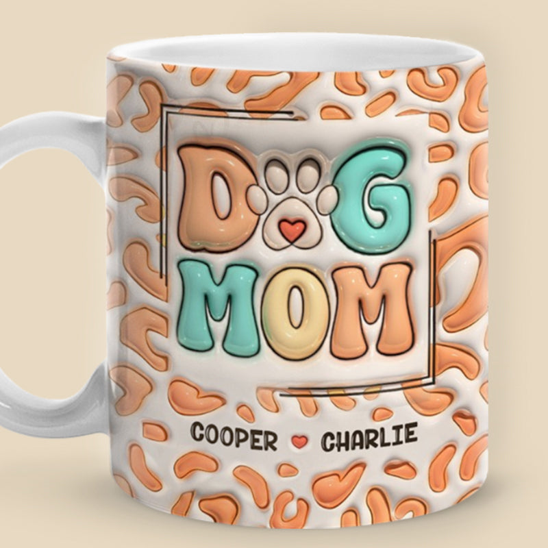 Joyeux Noël, Père Noël et pattes - Mug personnalisé effet gonflé 3D pour chien et chat - Cadeau de Noël pour les propriétaires et les amoureux des animaux