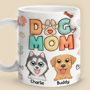 Le bonheur est un chiot chaleureux pendant la période de Noël - Mug personnalisé avec effet gonflable 3D imprimé chien - Cadeau de Noël pour les propriétaires d'animaux et les amoureux des animaux