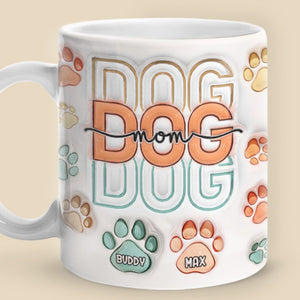 J'aime les chiens - Mug personnalisé avec effet gonflé en 3D pour chiens et chats - Cadeau de Noël pour les propriétaires d'animaux et les amoureux des animaux