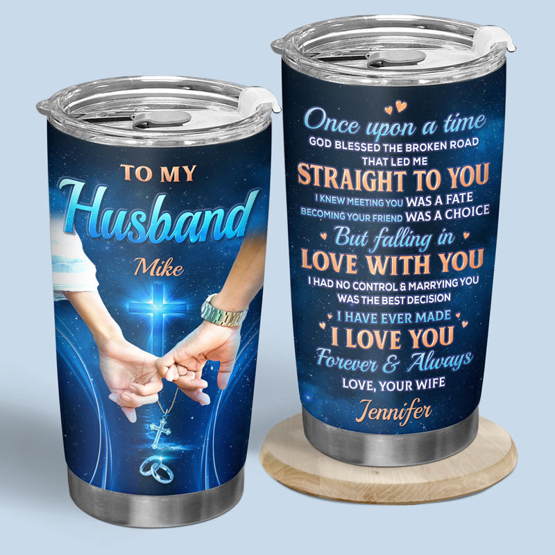 Gobelet personnalisé - Cadeaux d'anniversaire de mariage personnalisés pour mari et femme, lui et elle - Il était une fois pour toujours et à jamais