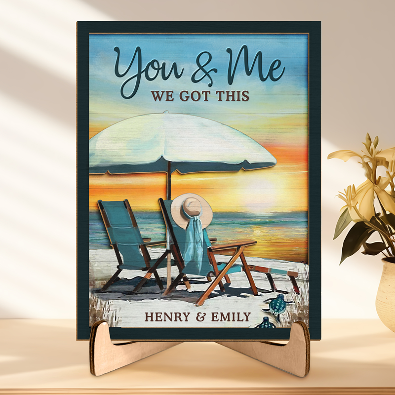 Tu es ma priorité numéro un - Plaque en bois personnalisée à 2 couches avec support pour couple - Cadeau de pendaison de crémaillère pour mari et femme, anniversaire