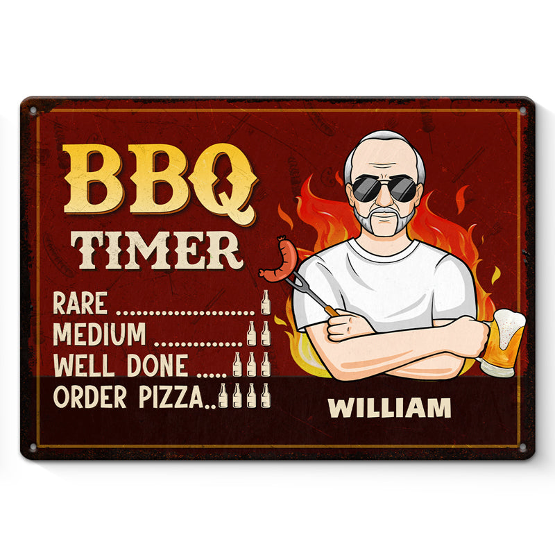 Keep Calm, It's BBQ Time - Family Personalized Custom Home Decor Metal Sign - Father's Day, House Warming Gift For Dad