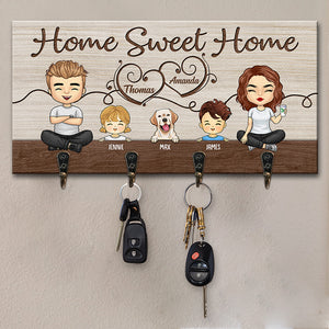 La maison est là où vous accrochez votre cœur - Porte-clés personnalisé pour la décoration intérieure de la famille, porte-clés - Cadeau de pendaison de crémaillère pour les membres de la famille, les propriétaires d'animaux et les amoureux des animaux