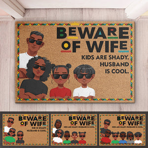 Attention, les enfants sont louches ! Tapis décoratif personnalisé pour la famille ! Cadeau pour les membres de la famille