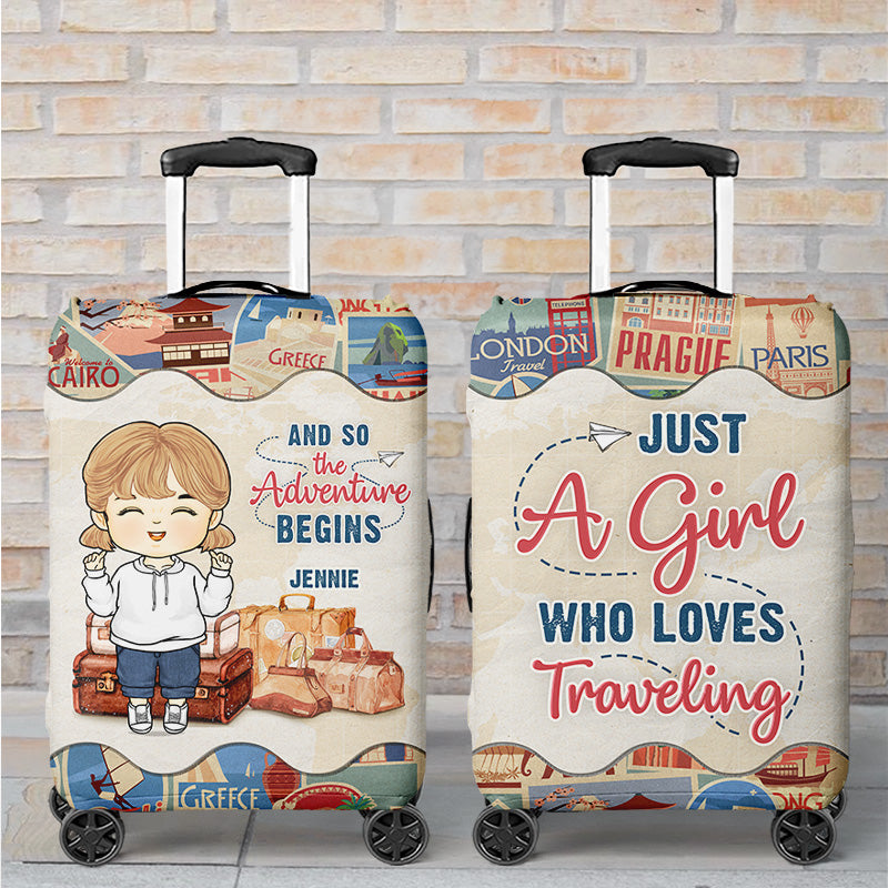 Et ainsi commence l'aventure - Housse de bagage personnalisée pour enfants - Cadeau de vacances, cadeau pour les amateurs de voyages d'aventure