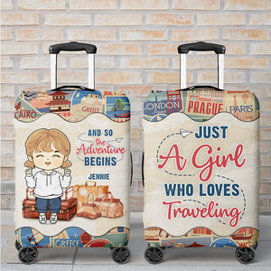 Et ainsi commence l'aventure - Housse de bagage personnalisée pour enfants - Cadeau de vacances, cadeau pour les amateurs de voyages d'aventure