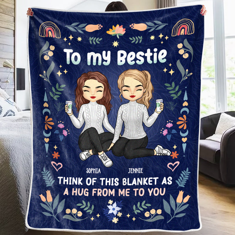 Un ami est une âme qui réside dans deux corps - Couverture personnalisée Bestie - Cadeau de Noël pour meilleures amies, meilleures amies, sœurs