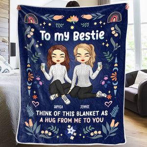 Un ami est une âme qui réside dans deux corps - Couverture personnalisée Bestie - Cadeau de Noël pour meilleures amies, meilleures amies, sœurs