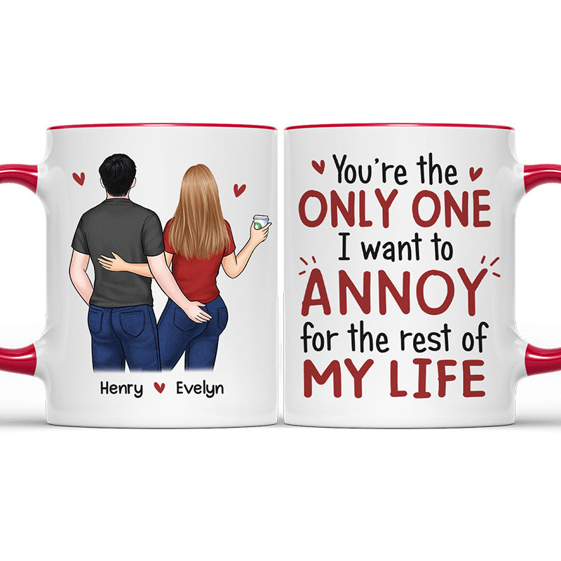 Je promets d'être toujours à tes côtés - Tasse personnalisée pour couple - Cadeau pour mari et femme, anniversaire