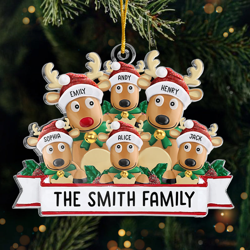 La vraie joie de Noël, c'est la famille ! Décoration personnalisée pour la famille ! Acrylique, forme personnalisée ! Cadeau de Noël pour les membres de la famille