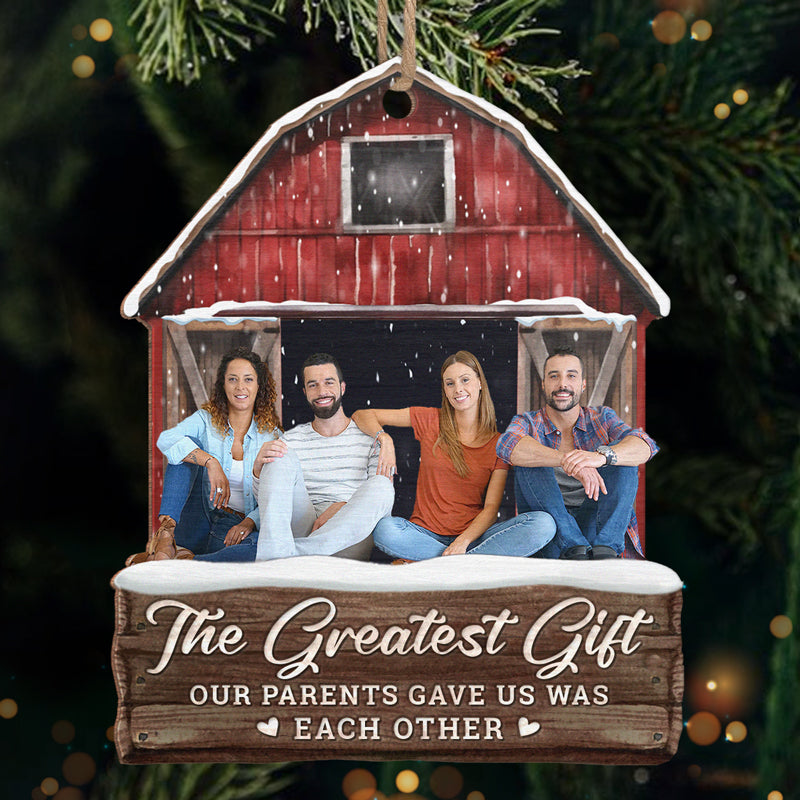 Photo personnalisée pour frères et sœurs : profitez ensemble de la période de Noël - Ornement personnalisé familial personnalisé - Forme personnalisée en bois - Cadeau de Noël pour frères et sœurs, frères, sœurs, cousins, amis