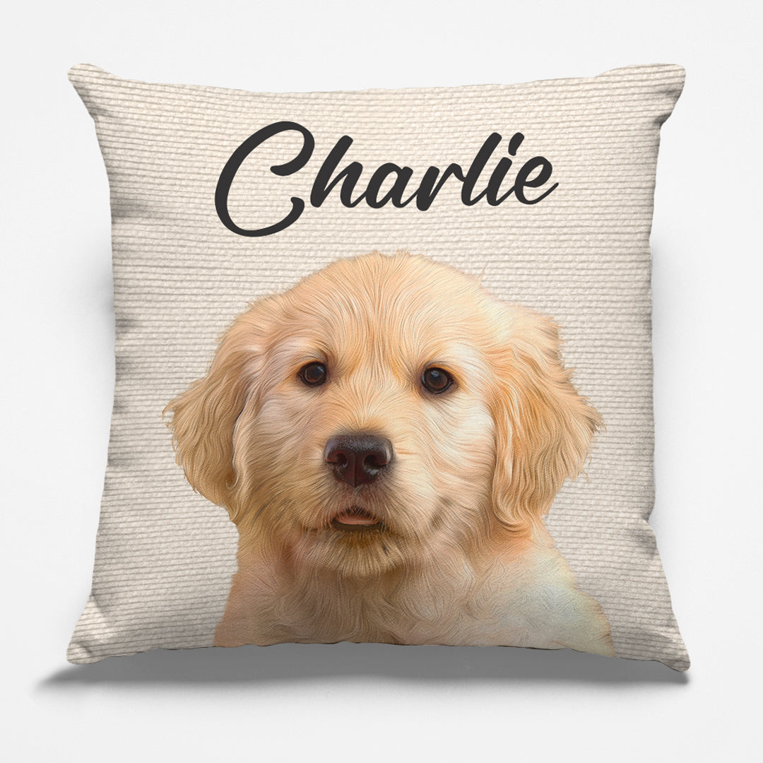 Coussin personnalisé avec photo « J'aime mon chien » - Cadeau de Noël pour les propriétaires et les amoureux des animaux