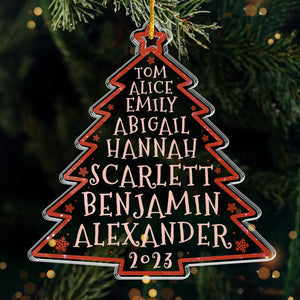 Guirlandes lumineuses pour sapin de Noël - Décoration personnalisée pour la famille - En acrylique - Cadeau de Noël pour les membres de la famille