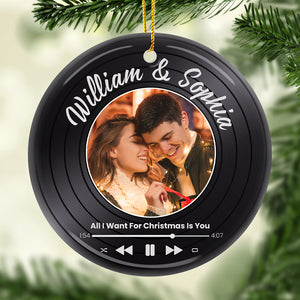 Photo personnalisée « Tu es ma meilleure aventure » – Ornement personnalisé pour couple – Forme ronde en céramique – Cadeau de Noël pour mari et femme, anniversaire