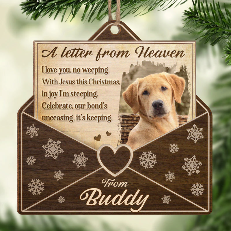Photo personnalisée « Je vous aime tous tendrement » - Ornement commémoratif personnalisé - Forme en bois personnalisée - Cadeau de Noël, cadeau de condoléances pour les propriétaires d'animaux et les amoureux des animaux