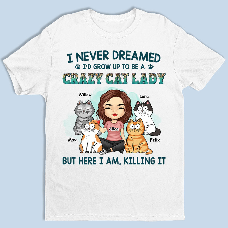 Devenez une folle aux chats ! T-shirt, sweat à capuche et sweat-shirt unisexe personnalisé avec chat ! Cadeau pour les propriétaires et les amoureux des animaux.