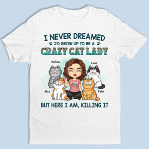 Devenez une folle aux chats ! T-shirt, sweat à capuche et sweat-shirt unisexe personnalisé avec chat ! Cadeau pour les propriétaires et les amoureux des animaux.