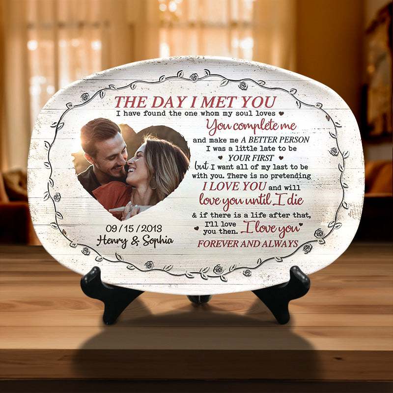 Photo personnalisée « J'ai trouvé celui que mon âme aime » - Plateau personnalisé pour couple - Cadeau pour mari et femme, anniversaire