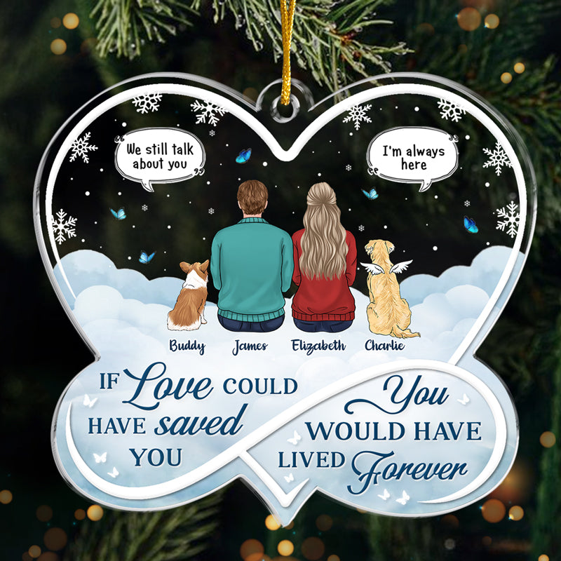 Wish You Were Here - Memorial Personalized Custom Ornament - Acrylic Infinity Heart Shaped - Christmas Gift, Sympathy Gift For Pet Owners, Pet Lovers