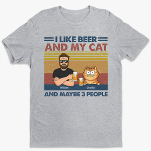 J'aime la bière et mes chats - T-shirt unisexe personnalisé, sweat à capuche, cadeau pour les propriétaires et les amoureux des animaux