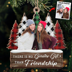 Photo personnalisée pour amis, vœux chaleureux pour l'hiver - Décoration personnalisée pour meilleure amie - Forme en bois personnalisée - Cadeau de Noël pour meilleures amies, meilleures amies, sœurs