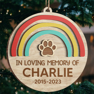 You Left Paw Prints On Our Hearts - Memorial Personalized Custom Ornament - Wood Round Shaped - Christmas Gift, Sympathy Gift For Pet Owners, Pet Lovers