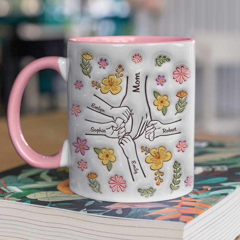 L'amour maternel est bonheur et paix - Mug personnalisé avec effet gonflable 3D imprimé - Fête des Mères, cadeau pour maman, grand-mère