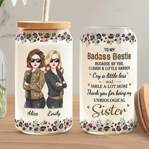 Je souris beaucoup plus - Tasse en verre personnalisée pour meilleure amie, tasse à café glacé - Cadeau pour meilleures amies, meilleures amies, sœurs